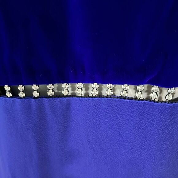 Morgan & Co by Linda Bernell Velvet and Satin Gown Crystal Details SZ 11/12 VTG - Picture 5 of 12